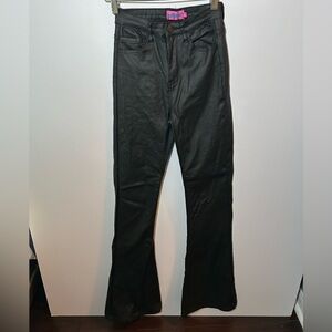 Edikted women’s faux leather flare pants xs